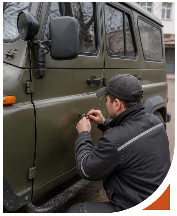 Профессиональное вскрытие автомобиля УАЗ без повреждений в Зеленодольске